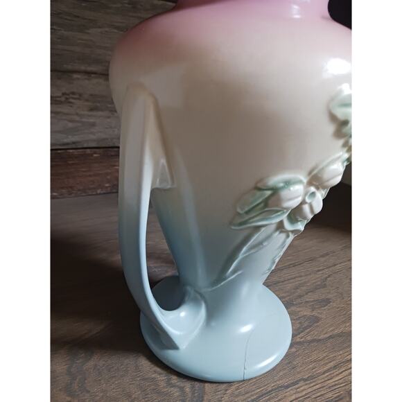 Vintage Double Handled Hull Art Pottery Vase W-12-9 1/2 Wildflower Pattern - Picture 8 of 12